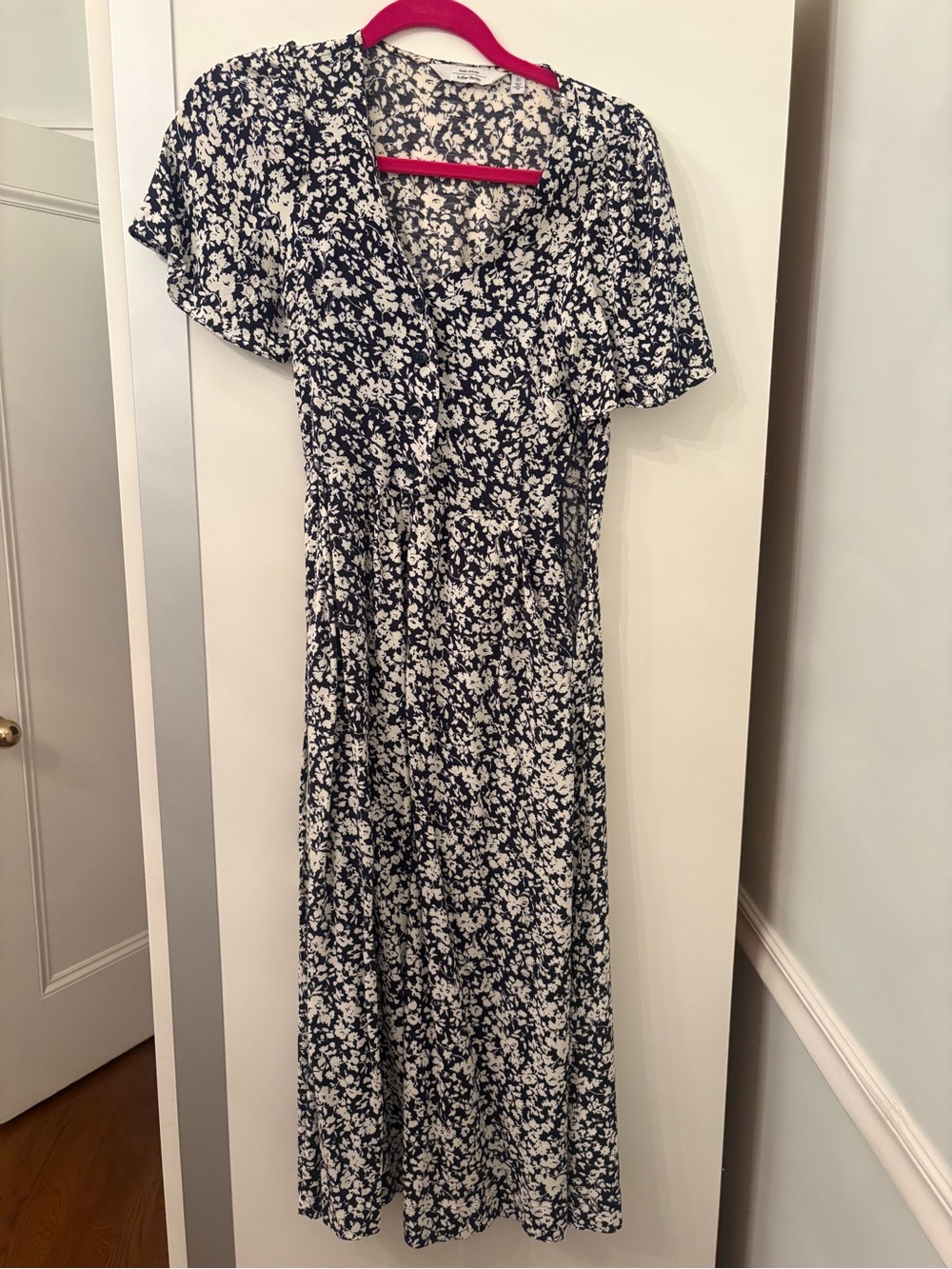 & Other Stories Navy and White Floral Maxi Dress